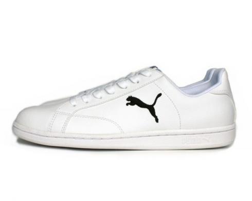 Puma Smash Cat L Mens White Black Leather Shoes 362945-03