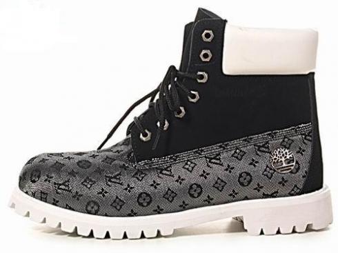 Timberland Custom Varsity Boots Men Black White