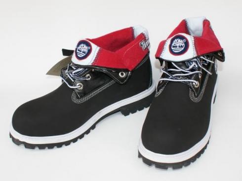 Timberland Roll-top Boots Black Red Women