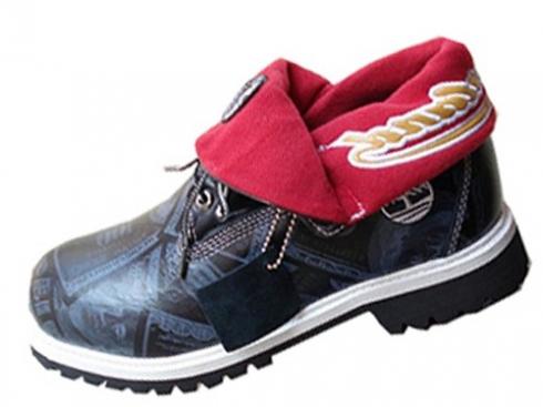 Timberland Roll Top Boots Black Red For Men