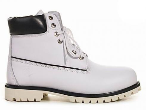 White Black Timberland 6-inch Premium Scuff Proof Boots Men