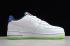 2020 Nike Air Force 1 Low Outside The Lines White Racer Blue Aurora Green CV2421 100