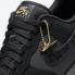 Nike Air Force 1 Low Black Metallic Gold Nubuck Shoes DH2473-001