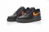 Nike Air Force 1 Low Black Orange Mens Running Shoes 820268-001