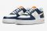 Nike Air Force 1 Low GS UV Reactive Midnight Navy Blue Tint Safety Orange FN7239-410