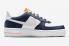 Nike Air Force 1 Low GS UV Reactive Midnight Navy Blue Tint Safety Orange FN7239-410