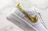 Nike Air Force 1 Low Upstep White Grey Metallic Gold Shoes AQ6602-255