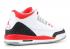Air Jordan 3 Retro Gs Fire White Cement Red Grey 834014-161
