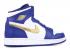 Air Jordan 1 Retro High Bg Deep Royal Blue Cn Gold Metallic In White 705300-406