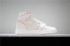 Mens and Womens Off White x Air Jordan 1 Nike Swoosh Pink White 575441 801