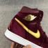 Nike Air Jordan 1 Retro Heiress Velvet Maroon Gold 832596-640