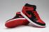 Nike Air Jordan I 1 Retro High Shoes Leather Black Red 555088-001