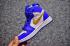 Nike Air Jordan I 1 Retro Kid Shoes Blue White Gold 575441