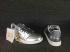 Air Jordan 1 Retro Low No Swoosh White Silver Unisex Shoes 848775-901