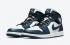 Air Jordan 1 Mid Dark Teal White Black Shoes 554724-411