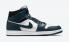 Air Jordan 1 Mid Dark Teal White Black Shoes 554724-411