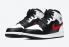Air Jordan 1 Mid GS Deep Black Chile Red White Shoes 554725-075