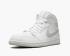 Air Jordan 1 Mid GS White Pure Platinum Mens Shoes 554724-108