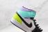 Air Jordan 1 Mid Green Purple White Black Shoes 554724-175
