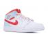 Air Jordan 1 Mid Gs Topaz Mist University Ember White Red Glow 555112-104