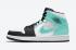 Air Jordan 1 Mid Island White Black Green Basketball Shoes 554724-132