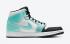 Air Jordan 1 Mid Island White Black Green Basketball Shoes 554724-132