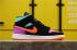 Air Jordan 1 Retro Mid Black Total Orange Purple Blue Mens Shoes 554724-083