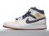 Nike Air Jordan 1 Mid Beige Midnight Navy Gold AH5342-104