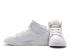 Nike Air Jordan 1 Retro Mid GS Triple White Pure Platinum 554725-104