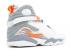 Air Jordan 8 Retro Orange Silver White Stealth Blaze 305381-102