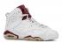 Air Jordan 6 Retro Bg Maroon New White Off 384665-116
