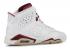 Air Jordan 6 Retro Bg Maroon New White Off 384665-116