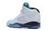 Nike Air Jordan V 5 Retro White Emerald Green Grape Ice Men Women GS Shoes 136027 108