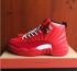 Nike Air Jordan XII 12 Retro red Silver Buckle men Basketball Shoes