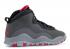 Air Jordan 10 Retro Gs Smoke Grey Pink Rush Dark Black 487211-006
