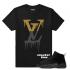 Match Jordan OVO 12 Black LV Drip Black T-shirt