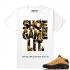 Match Air Jordan 13 Chutney Shoe Game Lit White T shirt