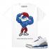 Match Jordan 3 True Blue OG Big Papa White T shirt