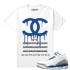 Match Jordan 3 True Blue OG Designer Drip White T shirt