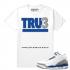 Match Jordan 3 True Blue OG TRUE White T shirt
