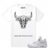 Match Air Jordan 4 Pure Money Bull White T shirt