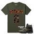 Match Jordan 8 Take Flight Rare Air 8s Military Green T-shirt