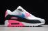 2019 Nike Wmns Air Max 90 Leather White Pink Blue Black 833376 107