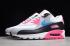 2019 Nike Wmns Air Max 90 Leather White Pink Blue Black 833376 107