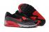 Nike Air Max 90 Essential Black Red Grey Running Sneakers Womens 616730-020