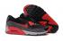 Nike Air Max 90 Essential Black Red Grey Running Sneakers Womens 616730-020