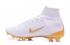 Nike Mercurial Superfly V FG Real Madrid Soccers Shoes White Golden