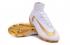 Nike Mercurial Superfly V FG Real Madrid Soccers Shoes White Golden