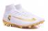 Nike Mercurial Superfly V FG Real Madrid Soccers Shoes White Golden