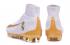 Nike Mercurial Superfly V FG Real Madrid Soccers Shoes White Golden